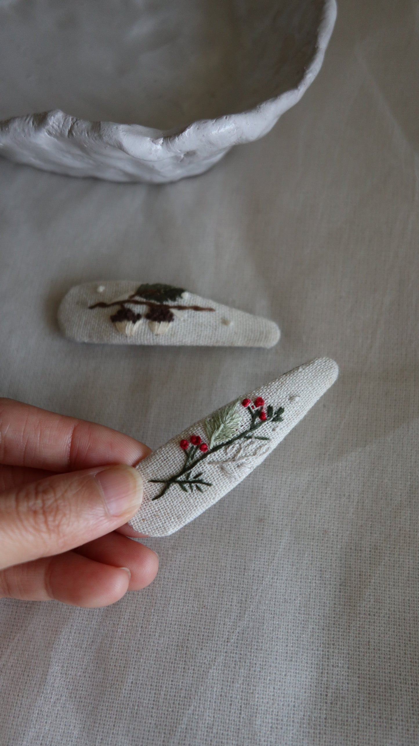 一束花手刺繡髮夾/BB髮夾