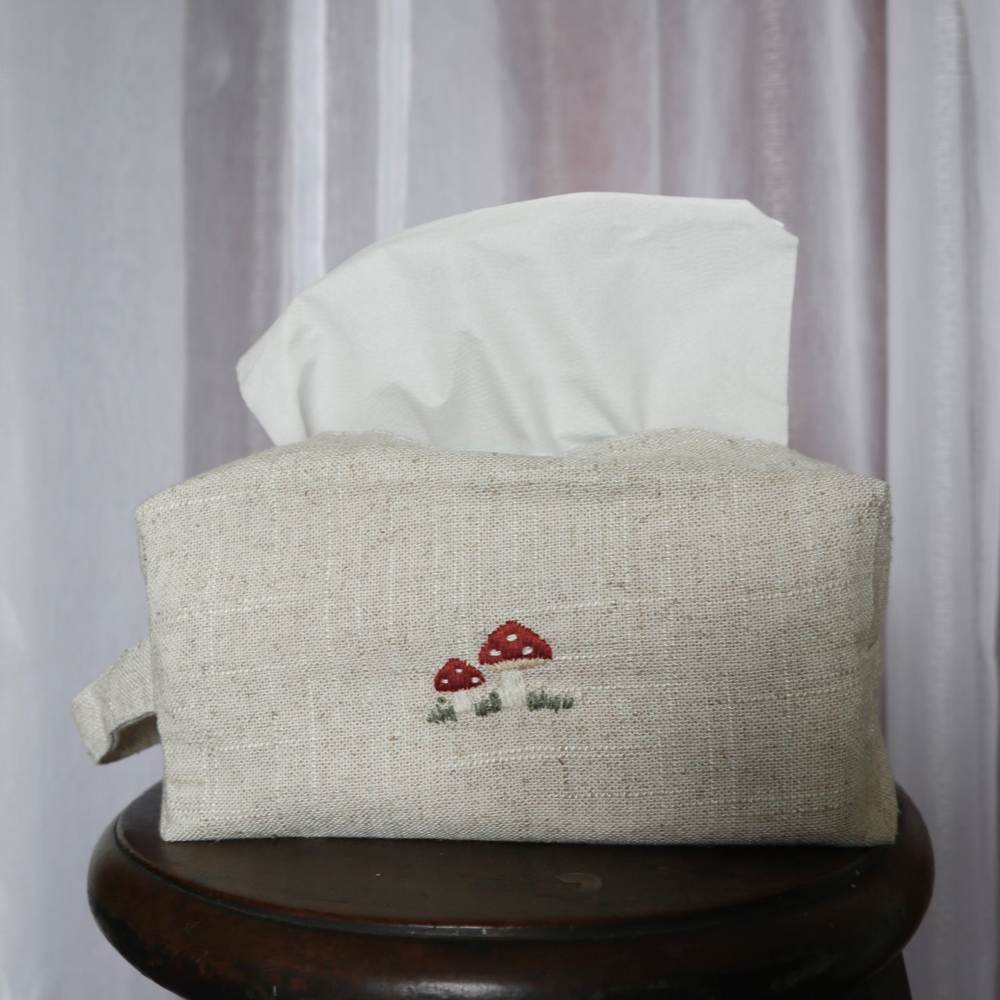 香菇手刺繡面紙套/衛生棉套/Tissue Box