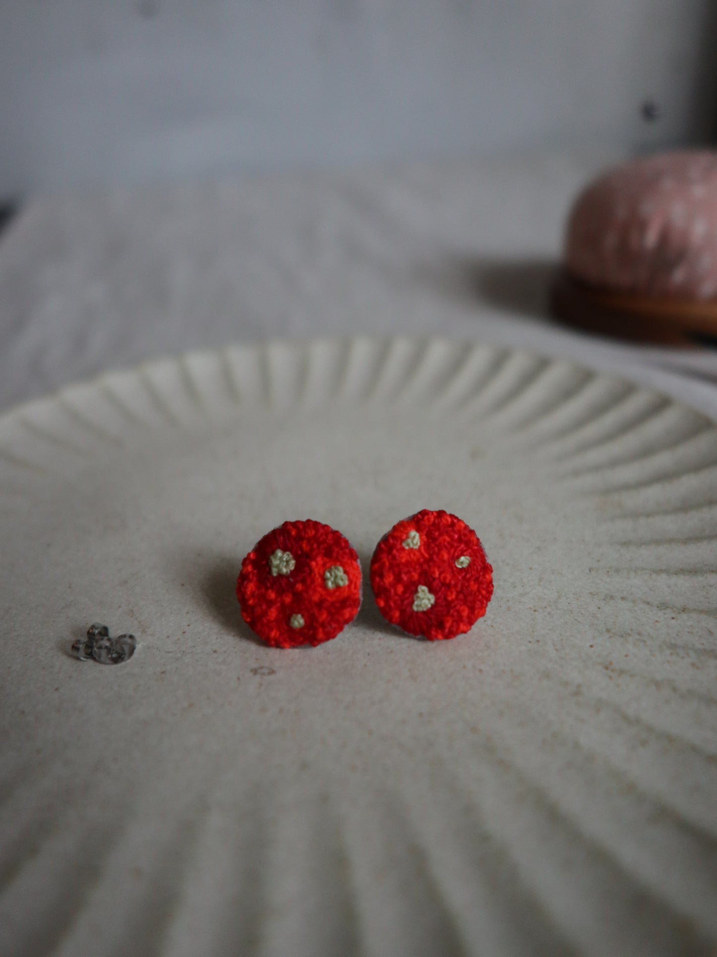 繡球花刺繡耳環|耳針|耳夾