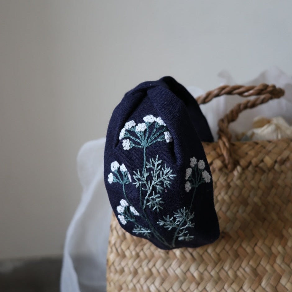 Mimosa手刺繡髮箍|單邊刺繡