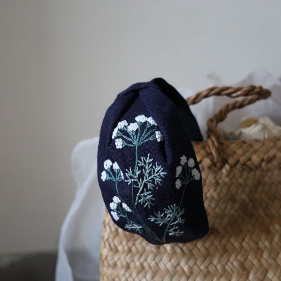 Mimosa手刺繡髮箍|單邊刺繡
