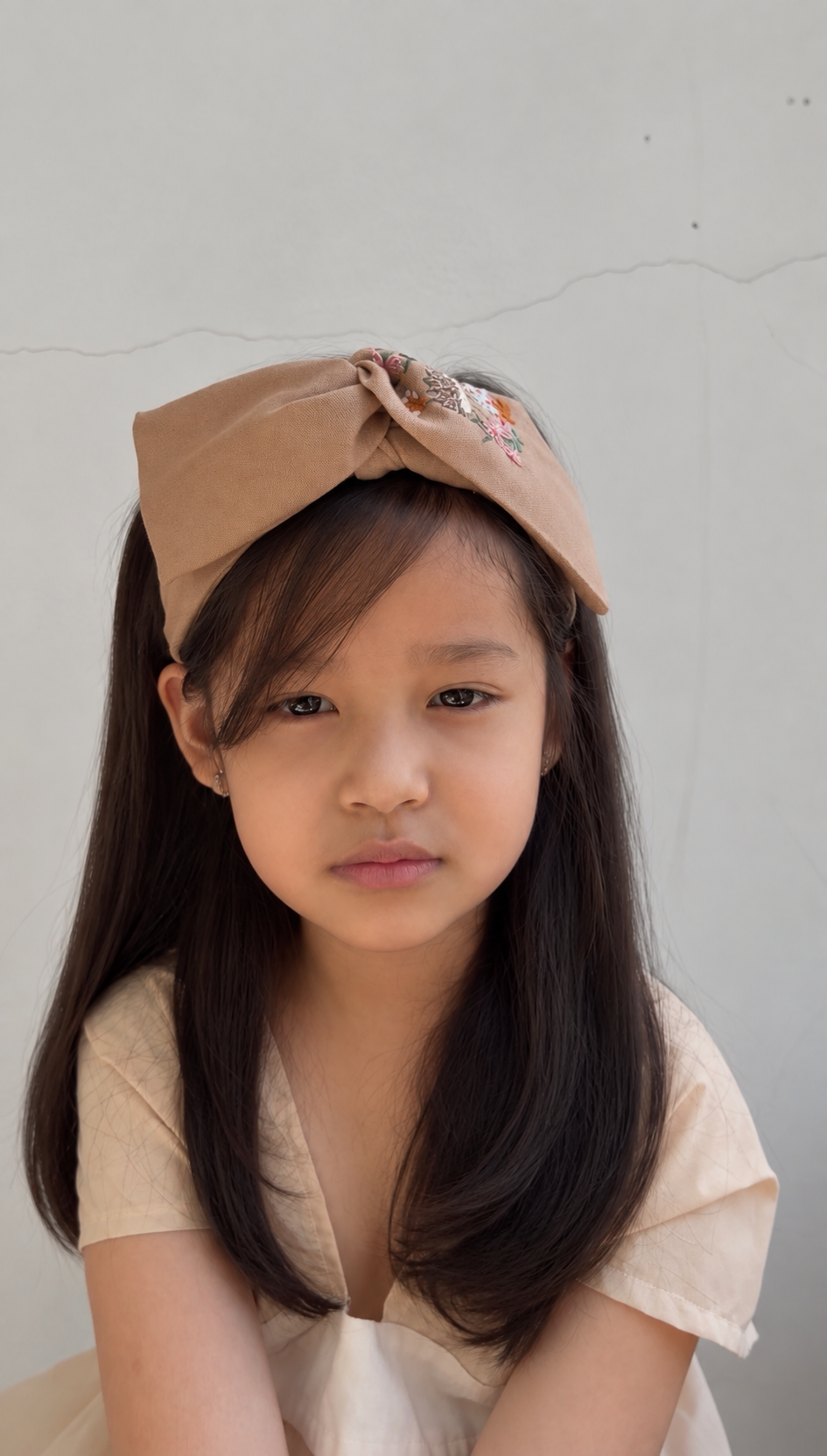 小刺猬交叉型髮箍|單邊刺繡 Hedgehog Cross Headband
