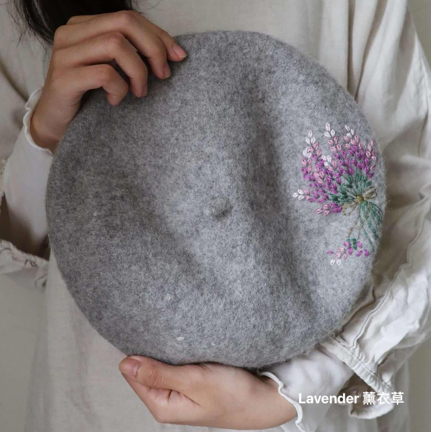 花卉系列｜手刺繡羊毛帽