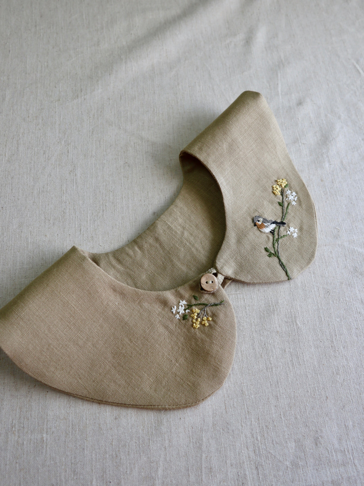 客製手刺繡彼得潘領片｜小孩款