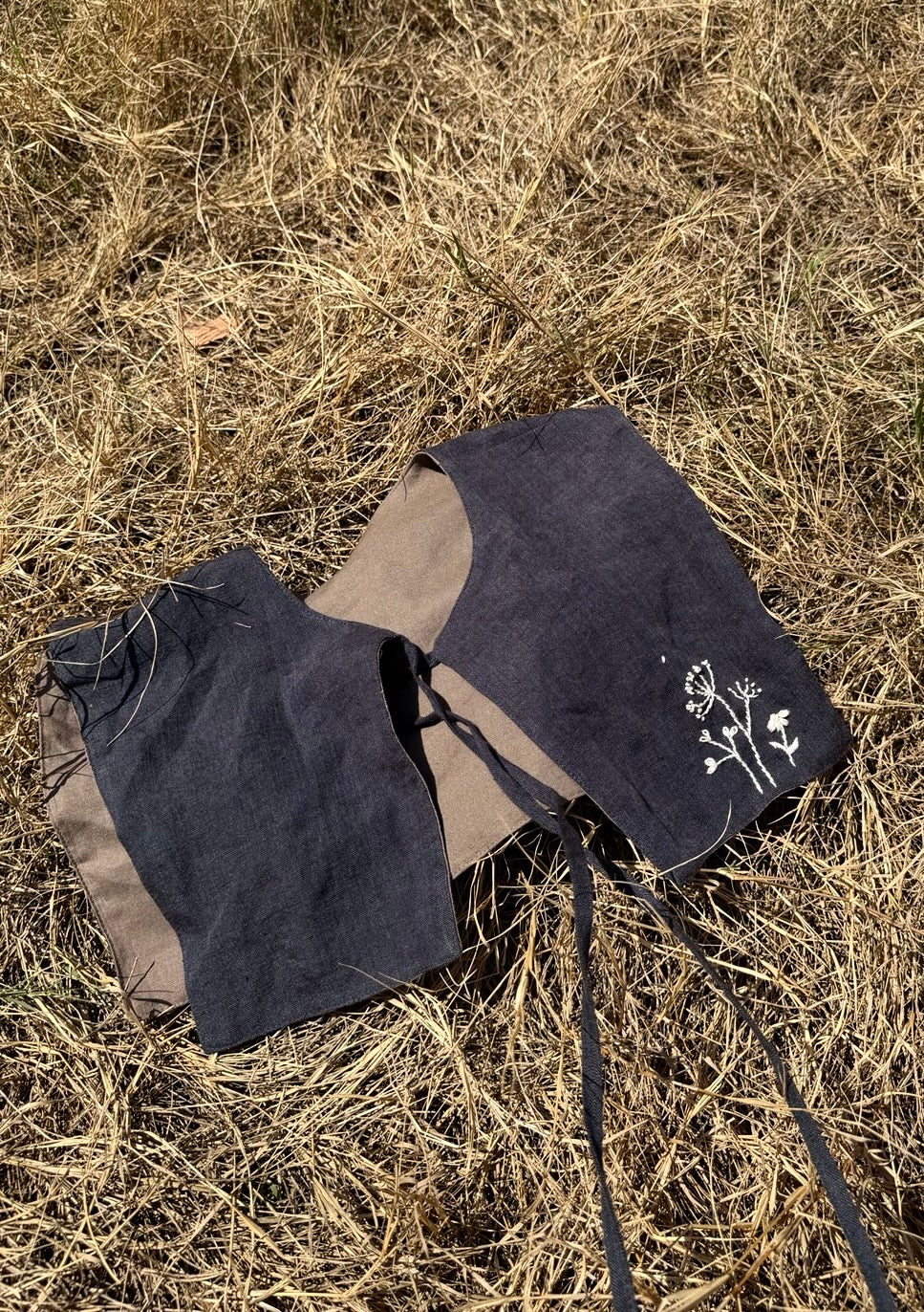 蒲公英手刺繡方型領片｜大人款 Dandelion Square Collar