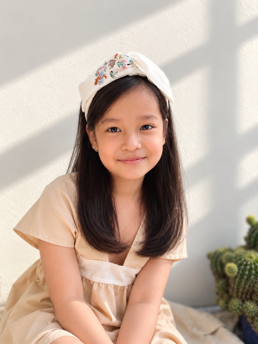 小刺猬交叉型髮箍|單邊刺繡 Hedgehog Cross Headband