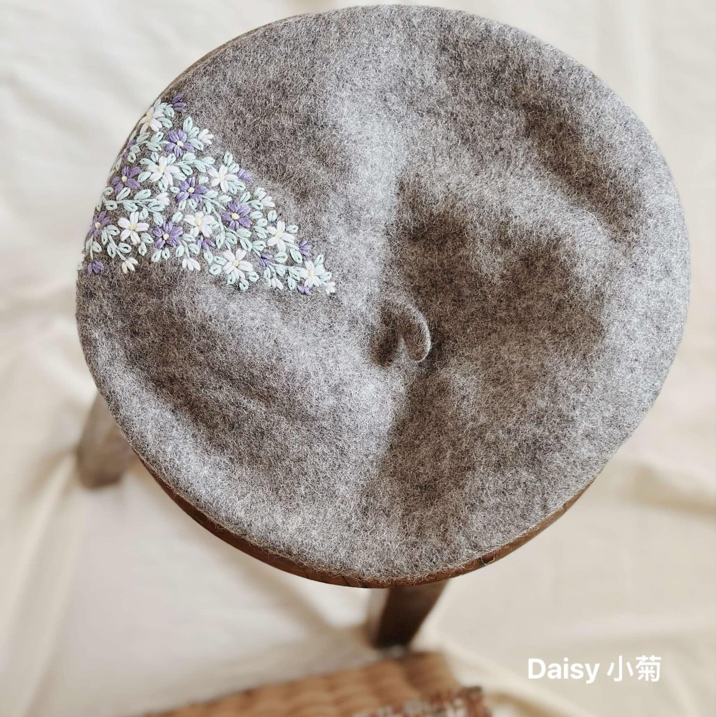 花卉系列｜手刺繡羊毛帽