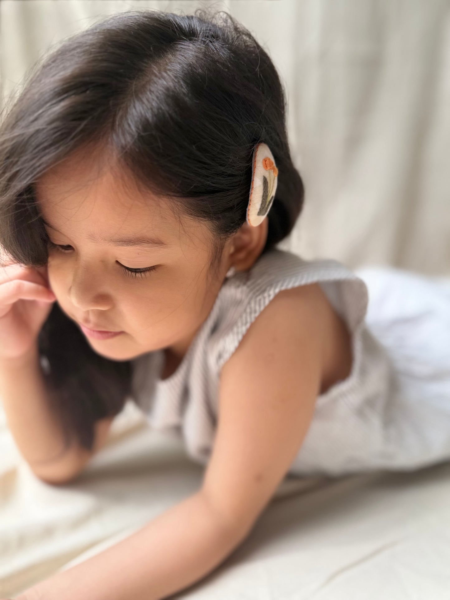 花間手刺繡BB髮夾 ｜小款 Flowers Small Hairclip