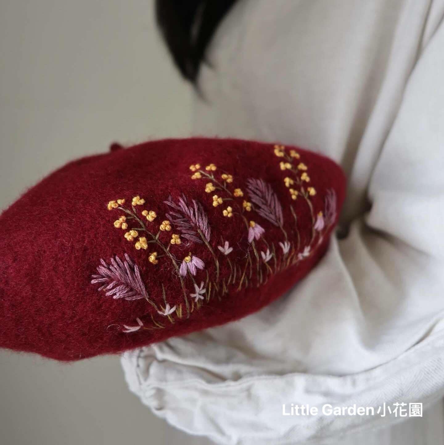 花卉系列｜手刺繡羊毛帽