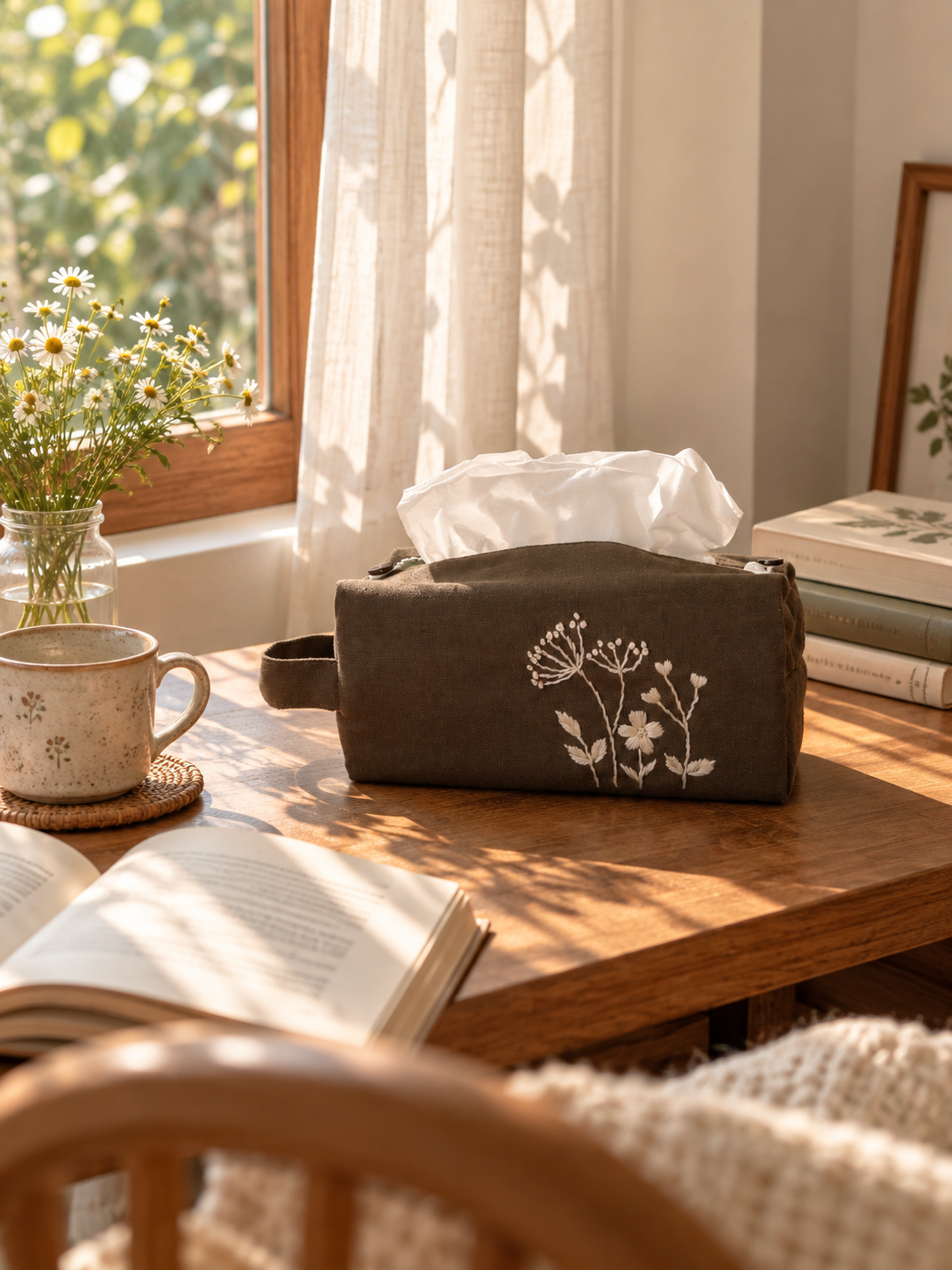 新款｜手刺繡面紙套/衛生棉套/Tissue Box