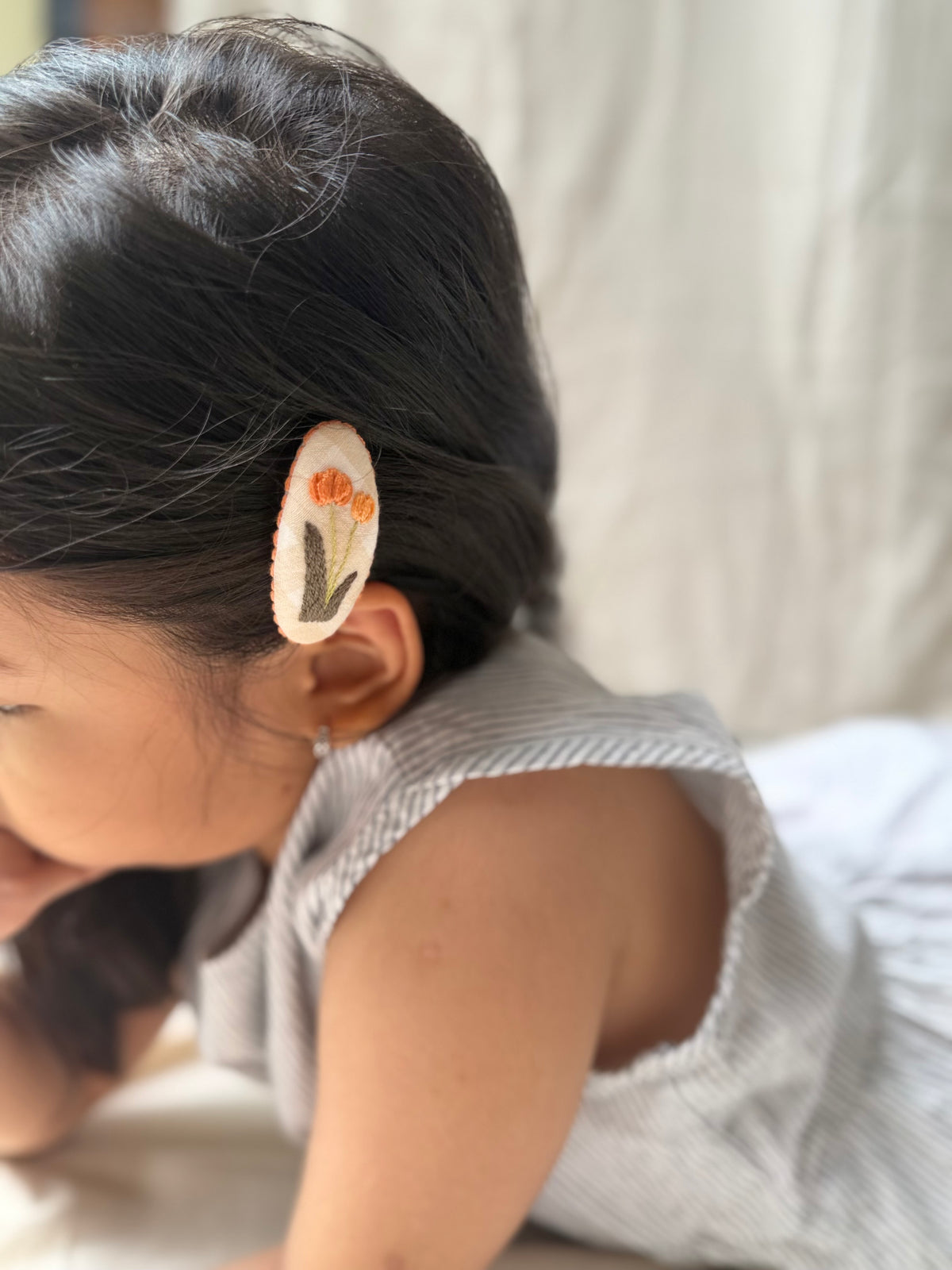 花間手刺繡BB髮夾 ｜小款 Flowers Small Hairclip