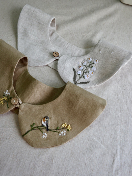 客製手刺繡彼得潘領片｜小孩款