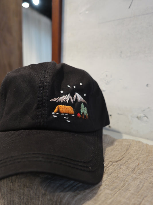 露營區手刺繡棒球帽|Basic Version