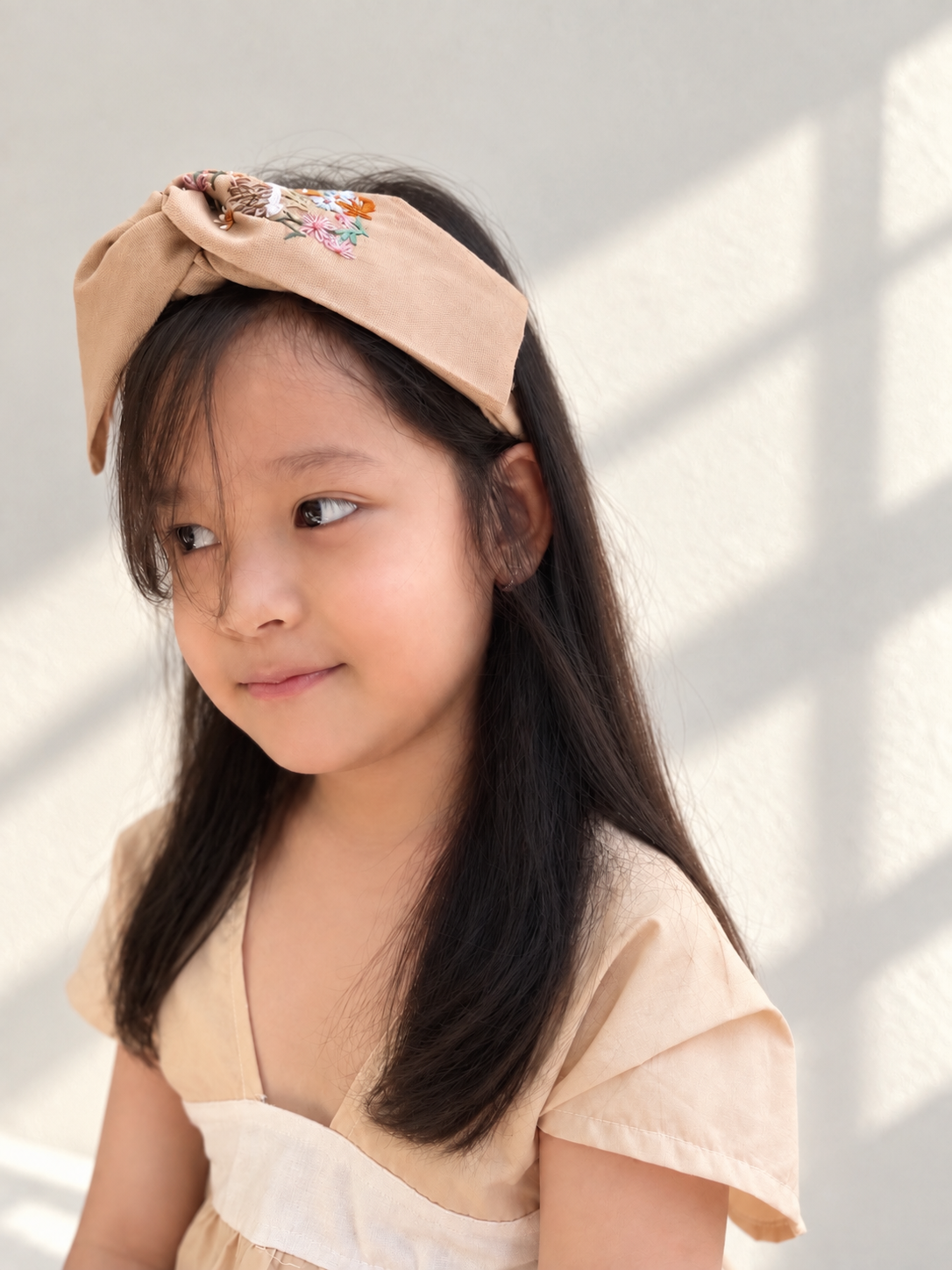 小刺猬交叉型髮箍|單邊刺繡 Hedgehog Cross Headband