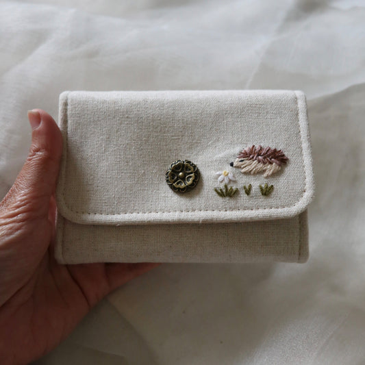 刺猬手刺繡小錢包